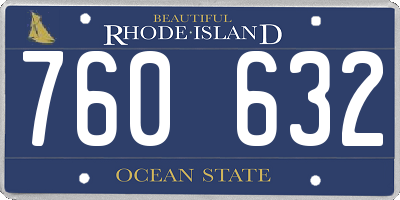 RI license plate 760632