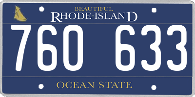 RI license plate 760633