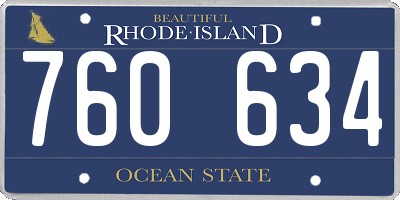 RI license plate 760634