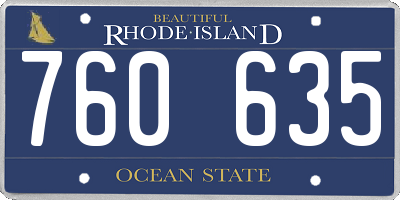 RI license plate 760635