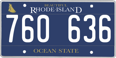 RI license plate 760636