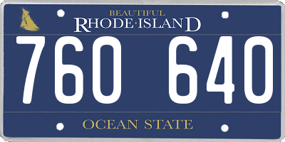 RI license plate 760640