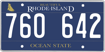 RI license plate 760642