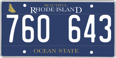 RI license plate 760643