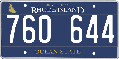 RI license plate 760644