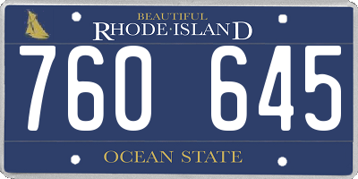 RI license plate 760645