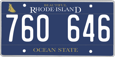 RI license plate 760646