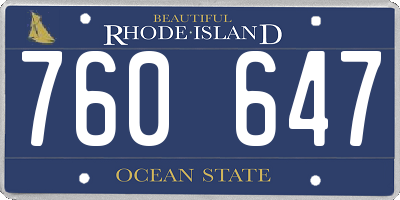 RI license plate 760647