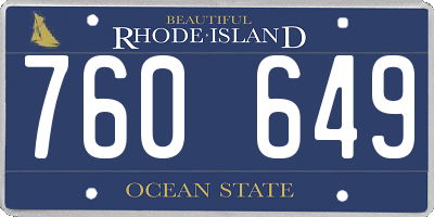 RI license plate 760649