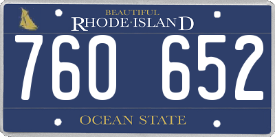 RI license plate 760652