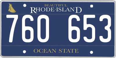 RI license plate 760653