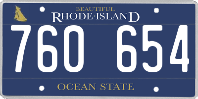 RI license plate 760654