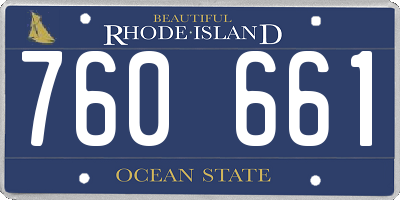RI license plate 760661