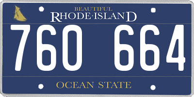 RI license plate 760664