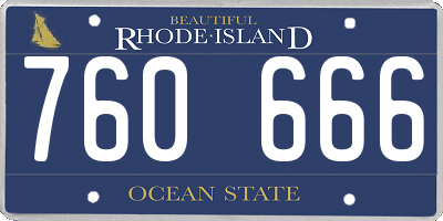 RI license plate 760666