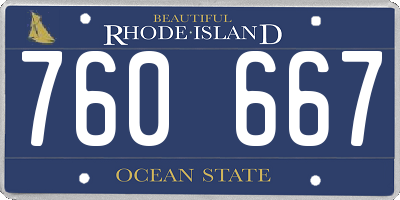 RI license plate 760667