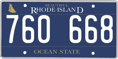 RI license plate 760668