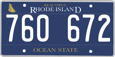 RI license plate 760672