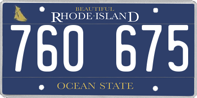 RI license plate 760675