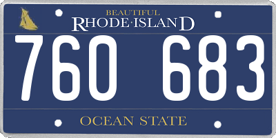 RI license plate 760683