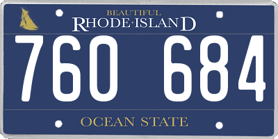 RI license plate 760684