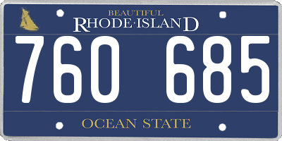 RI license plate 760685