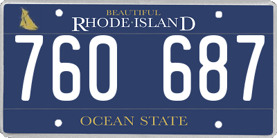 RI license plate 760687