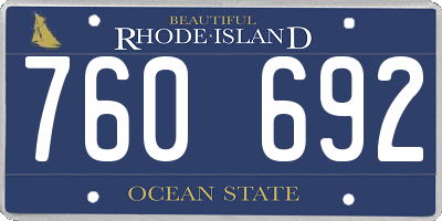 RI license plate 760692