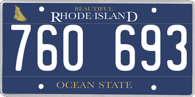 RI license plate 760693