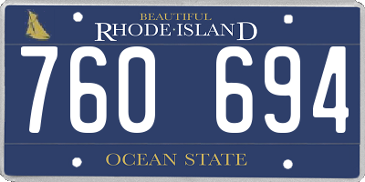 RI license plate 760694