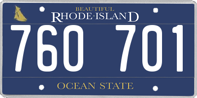 RI license plate 760701