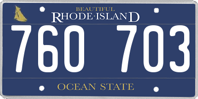 RI license plate 760703