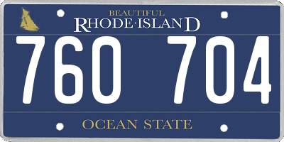 RI license plate 760704