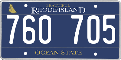 RI license plate 760705