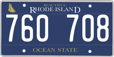 RI license plate 760708