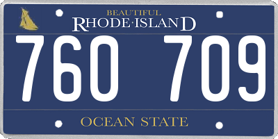 RI license plate 760709