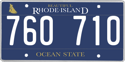 RI license plate 760710