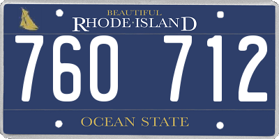 RI license plate 760712