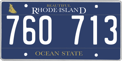 RI license plate 760713