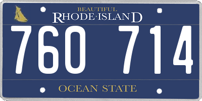 RI license plate 760714