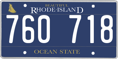 RI license plate 760718