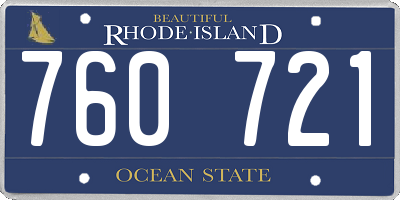 RI license plate 760721