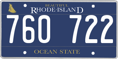 RI license plate 760722
