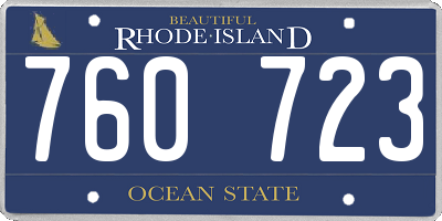 RI license plate 760723