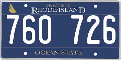 RI license plate 760726