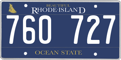 RI license plate 760727