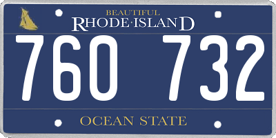 RI license plate 760732