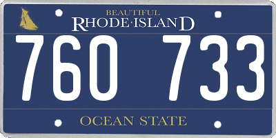RI license plate 760733