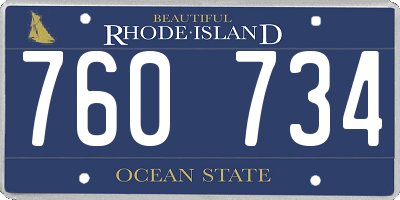 RI license plate 760734