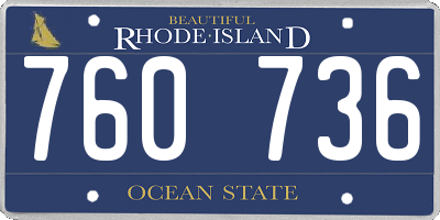 RI license plate 760736